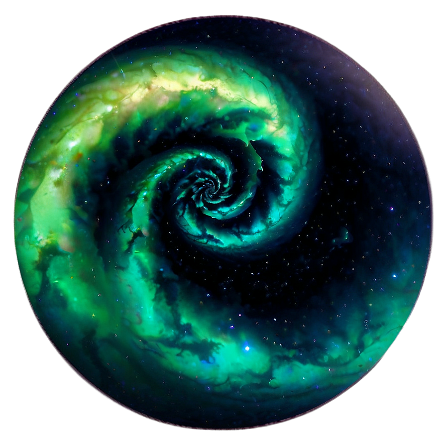 Green Gradient Spiral Galaxy PNG 40 PNG with transparent background