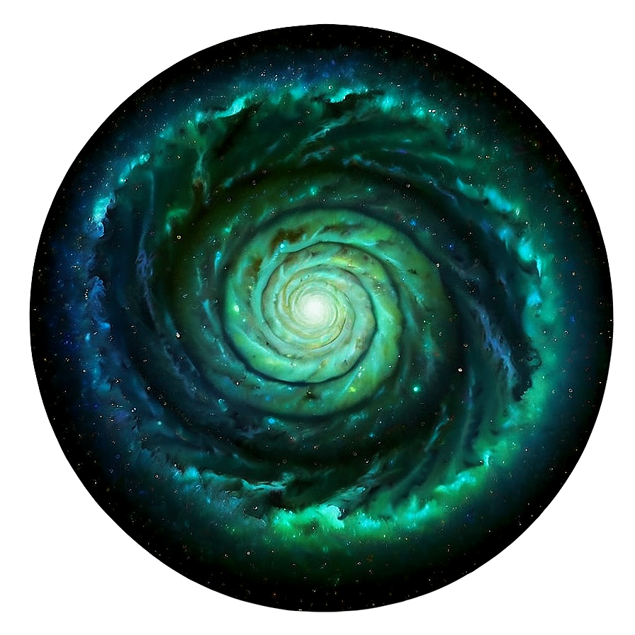 Green Gradient Spiral Galaxy PNG 50 PNG with transparent background