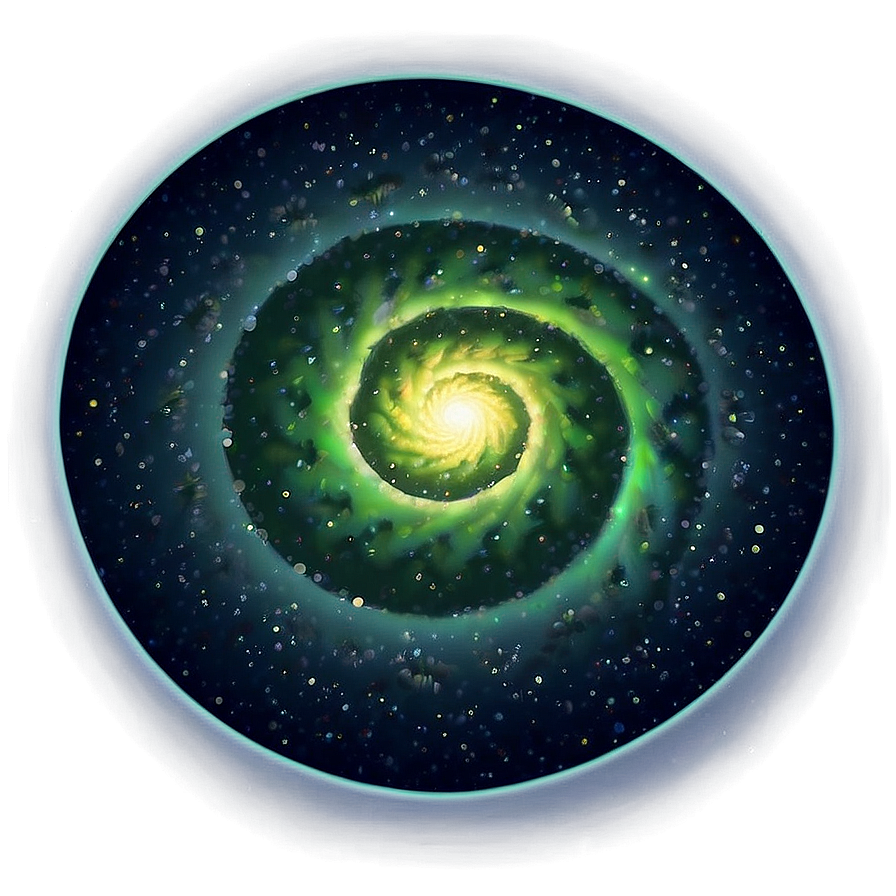 Green Gradient Spiral Galaxy PNG lpk PNG with transparent background