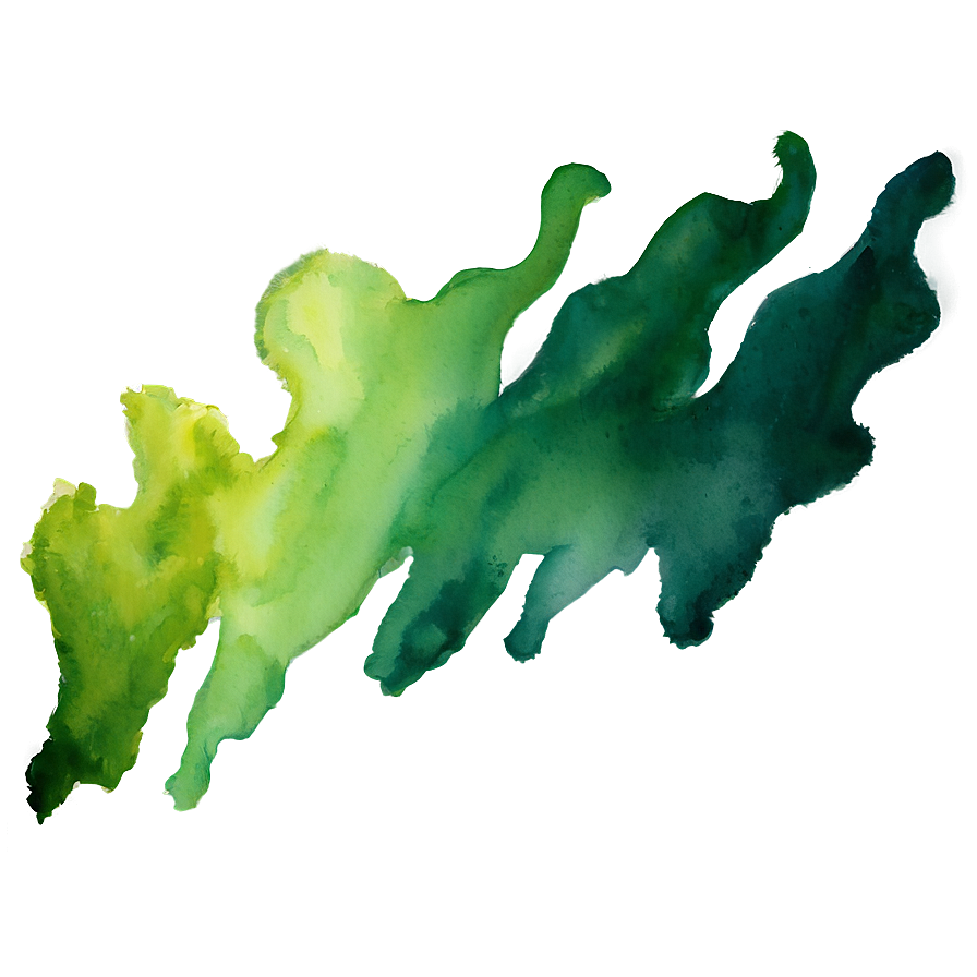 Green Gradient Watercolor Streak PNG tft PNG with transparent background