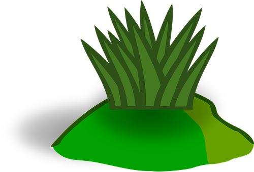 Green Grass Clump Vector PNG with transparent background