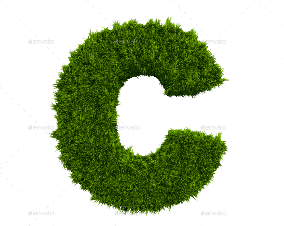 Green Grass Letter C3 D