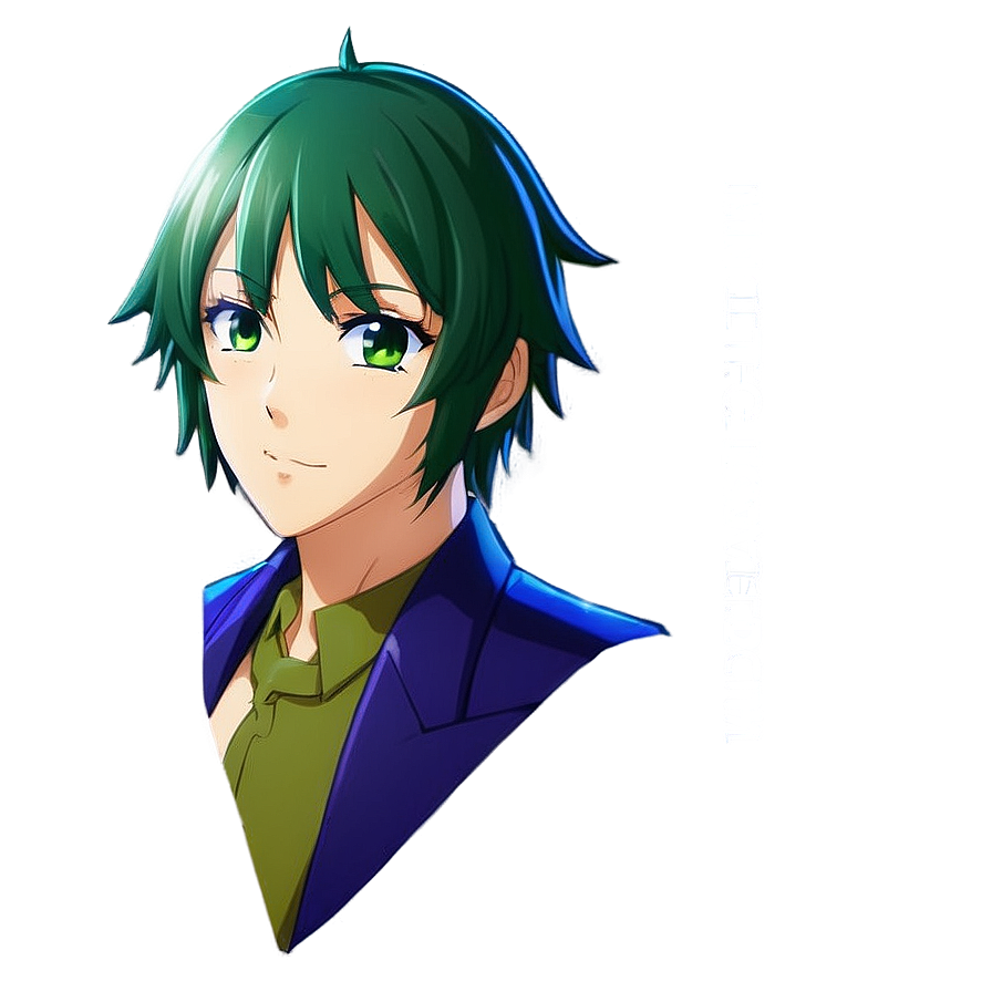 Green Hair Anime Character Png 06282024