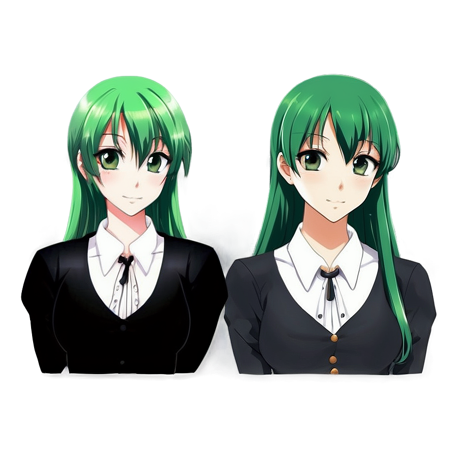 Green Hair Anime Character Png Dca