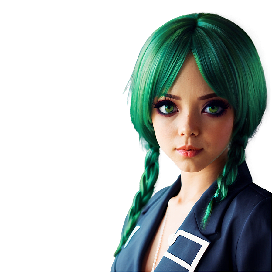 Green Hair Anime Villain Png Omu54