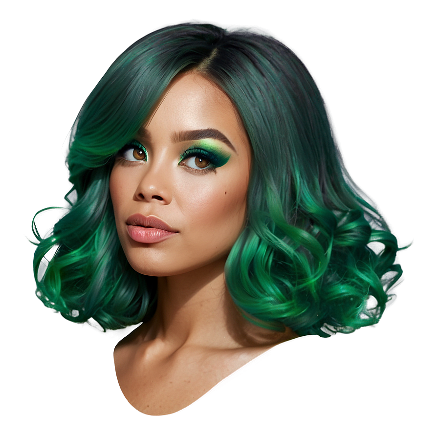 Green Hair Cartoon Classic Png Oto66