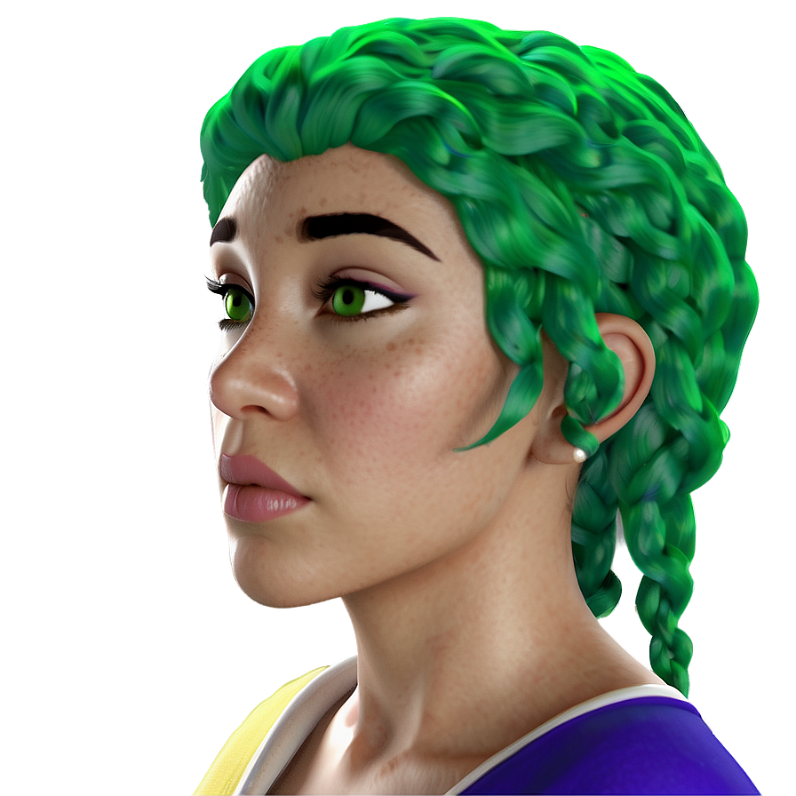 Green Hair Historical Figure Png 36