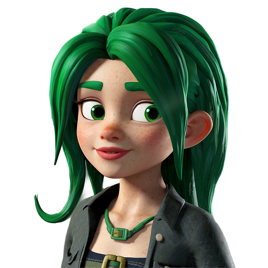 Green Hair Jungle Adventurer Png 3