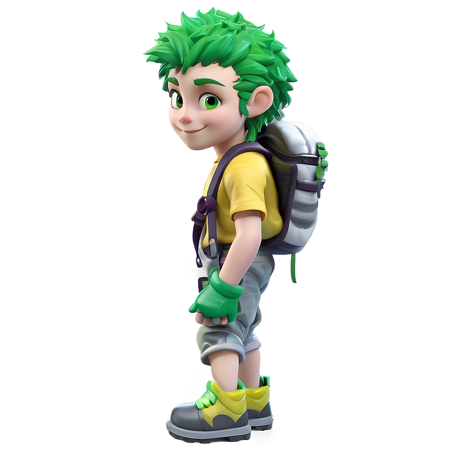 Green Hair Rock Climber Png 06282024