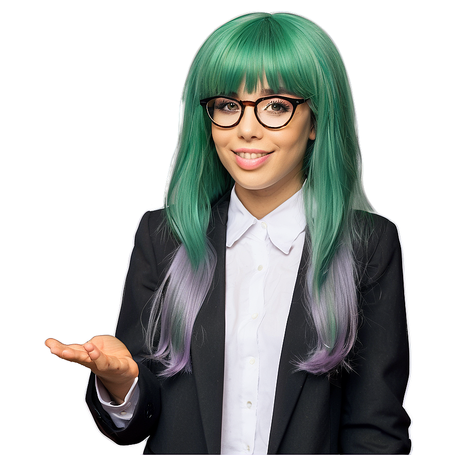 Green Hair Science Genius Png 94