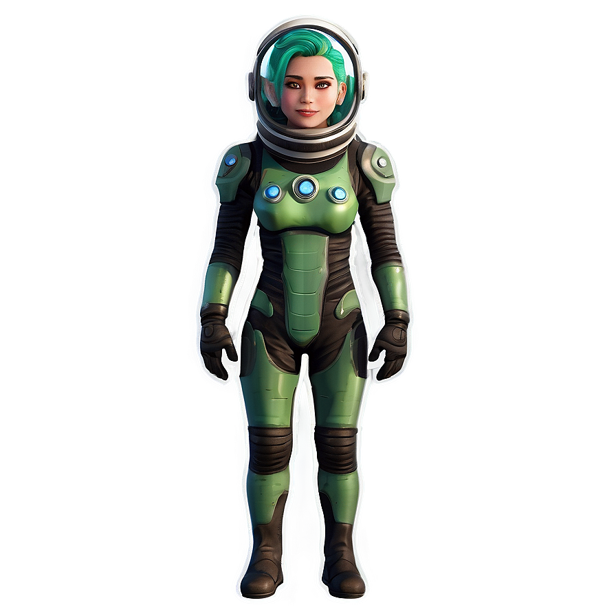 Green Hair Space Explorer Png Rts91