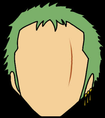 Green Haired_ Anime_ Character_ Vector PNG with transparent background