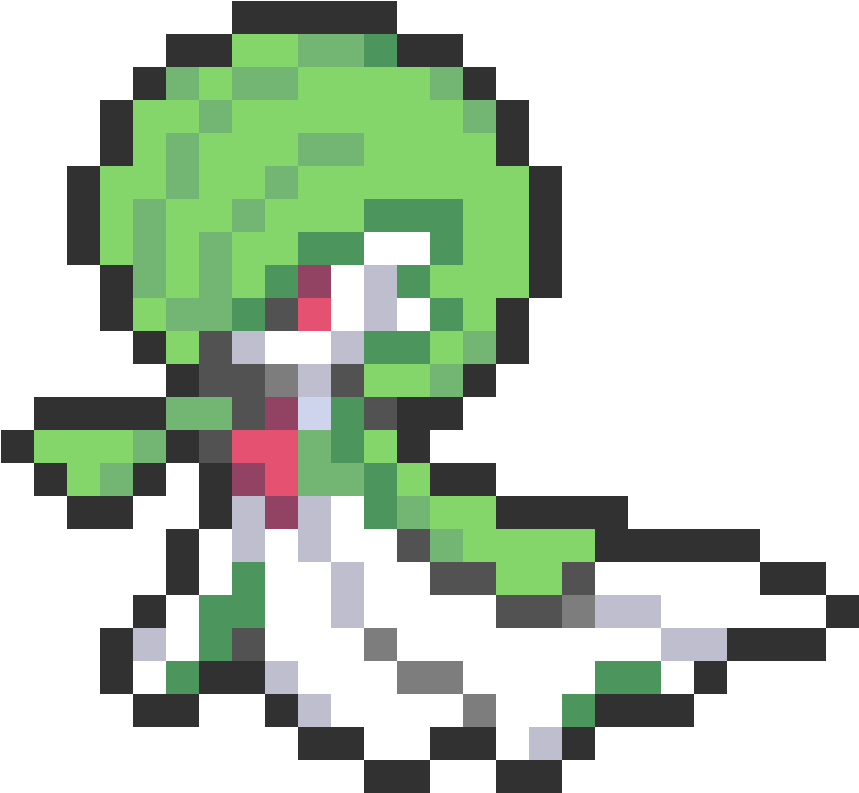 Green Haired Pixel Art Character