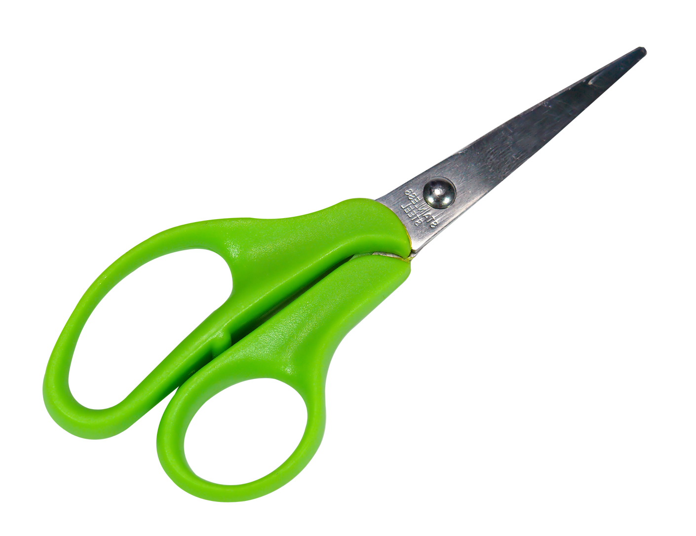 Green Handled Scissors PNG image with a transparent background, free high-resolution download