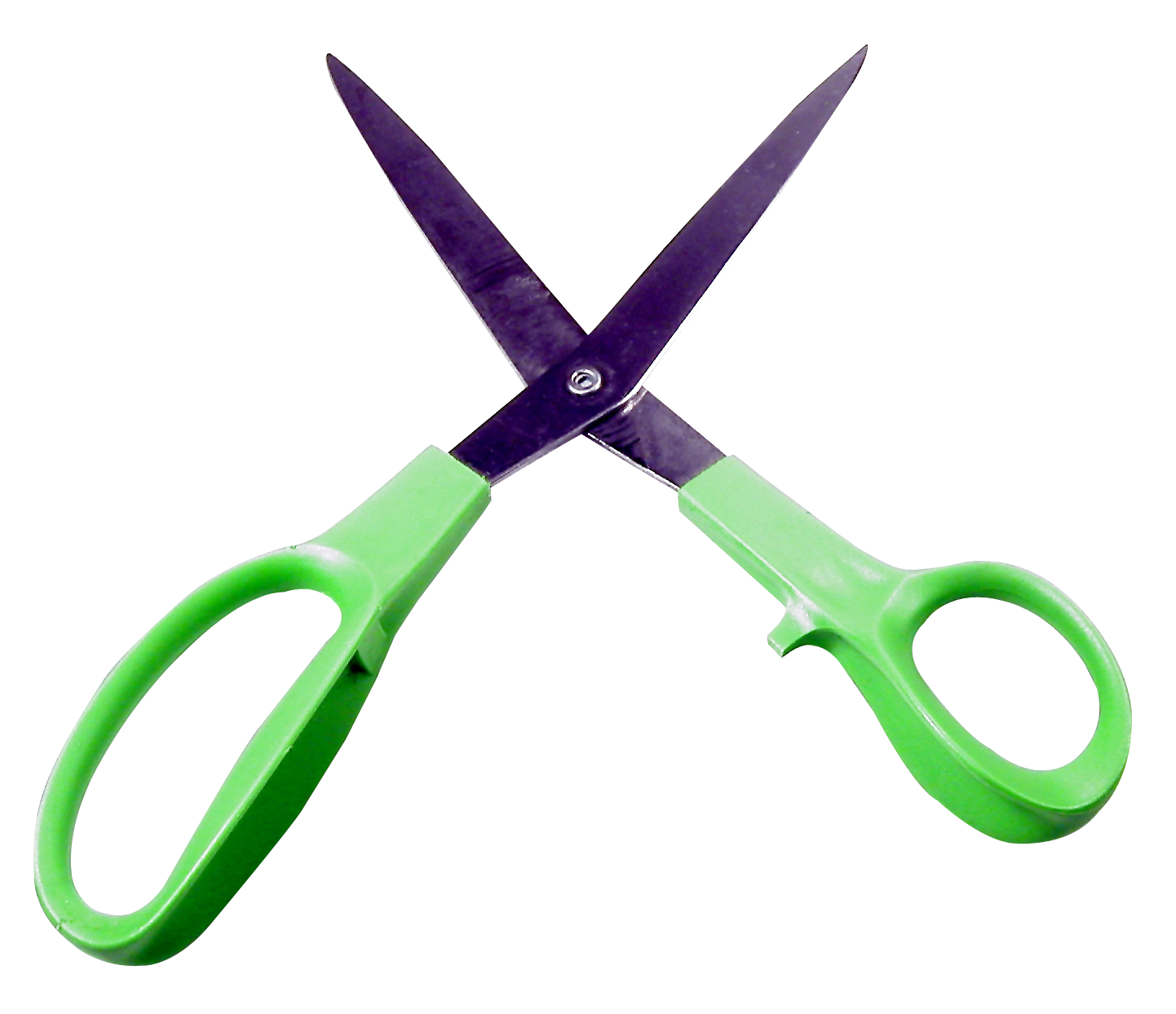 Green Handled Scissors PNG image with a transparent background, free high-resolution download
