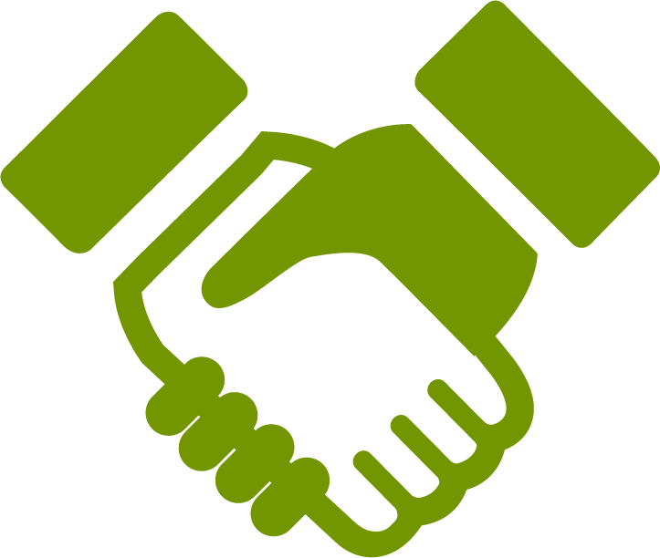 Green Handshake Icon PNG with transparent background