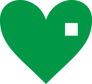 Green Heart Shapewith Square Cutout