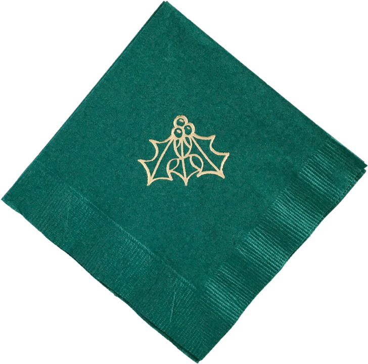 Green Holly Embossed Napkin