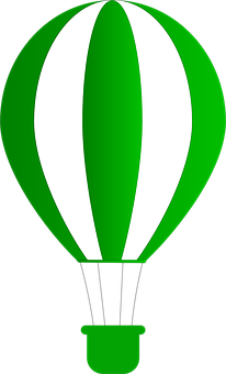 Green Hot Air Balloon Icon PNG with transparent background