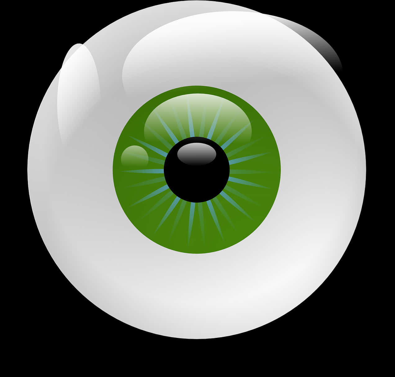 Green Human Eyeball Illustration PNG with transparent background