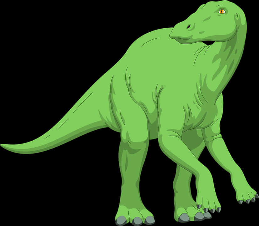 Green_ Iguanodon_ Dinosaur_ Illustration