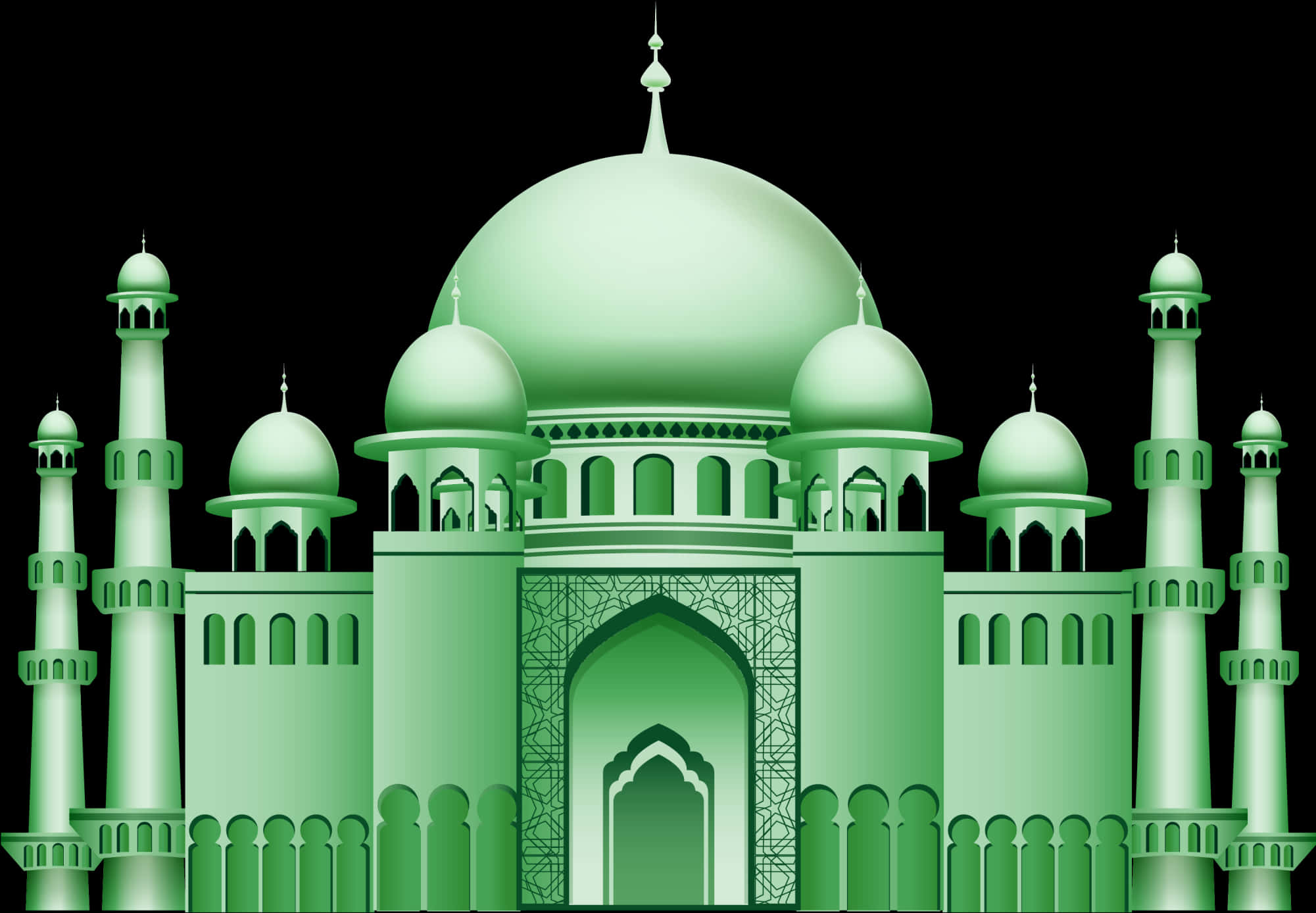 Green_ Islamic_ Mosque_ Vector_ Art