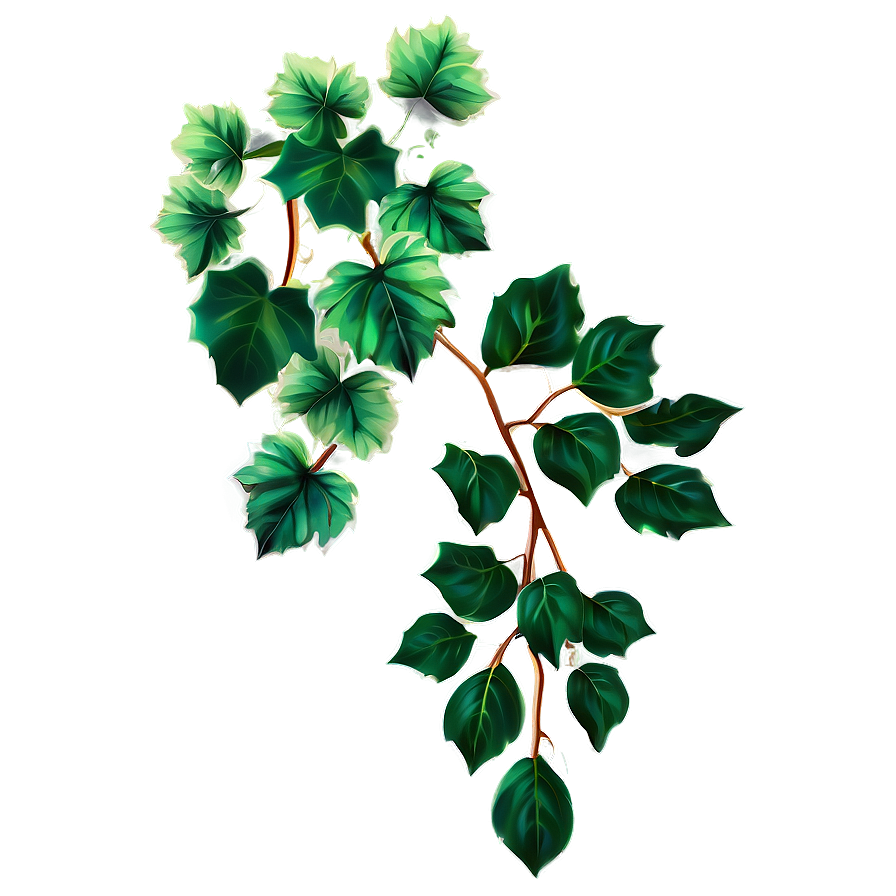Green Ivy Vine Illustration PNG with transparent background
