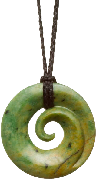 Green Jade Spiral Pendant PNG with transparent background