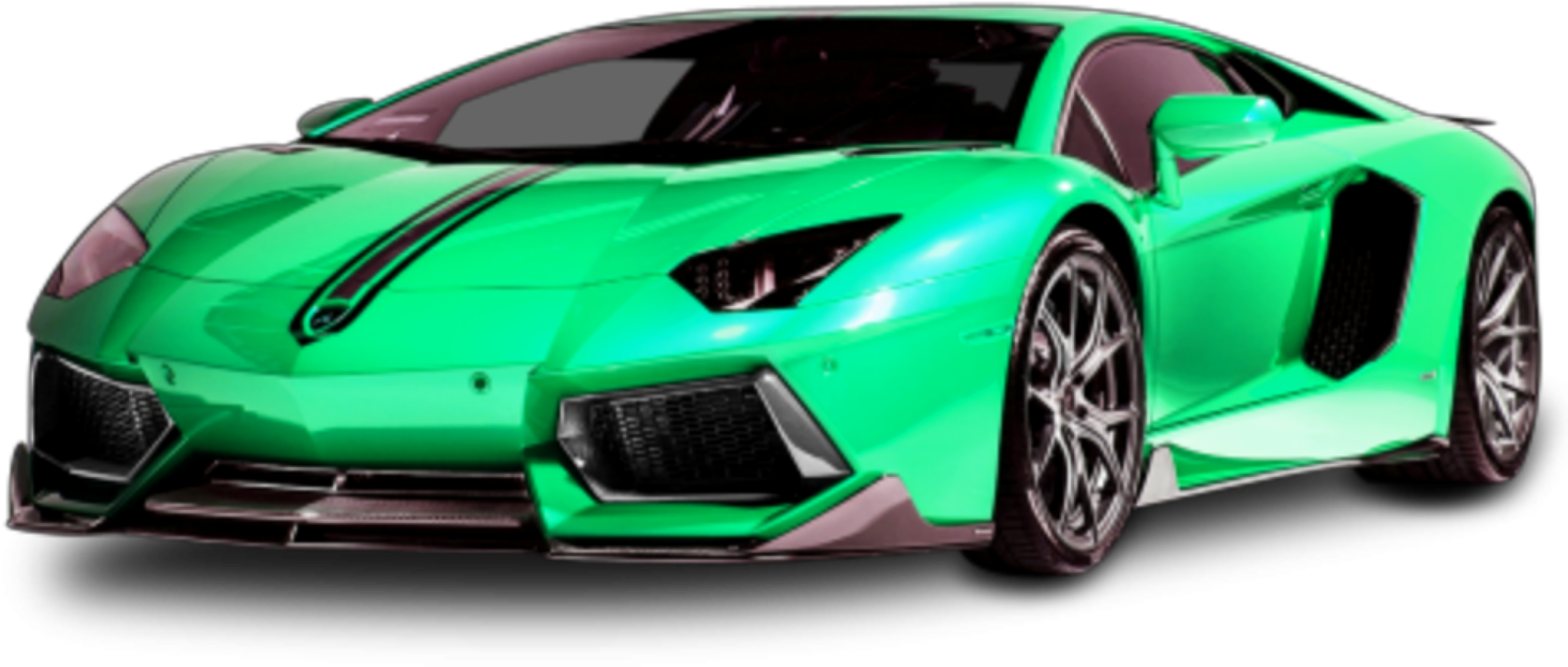 Green Lamborghini Aventador Side View H D