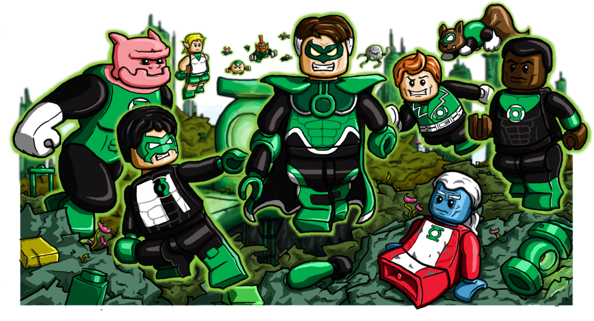 Green Lantern Corps Cartoon PNG with transparent background