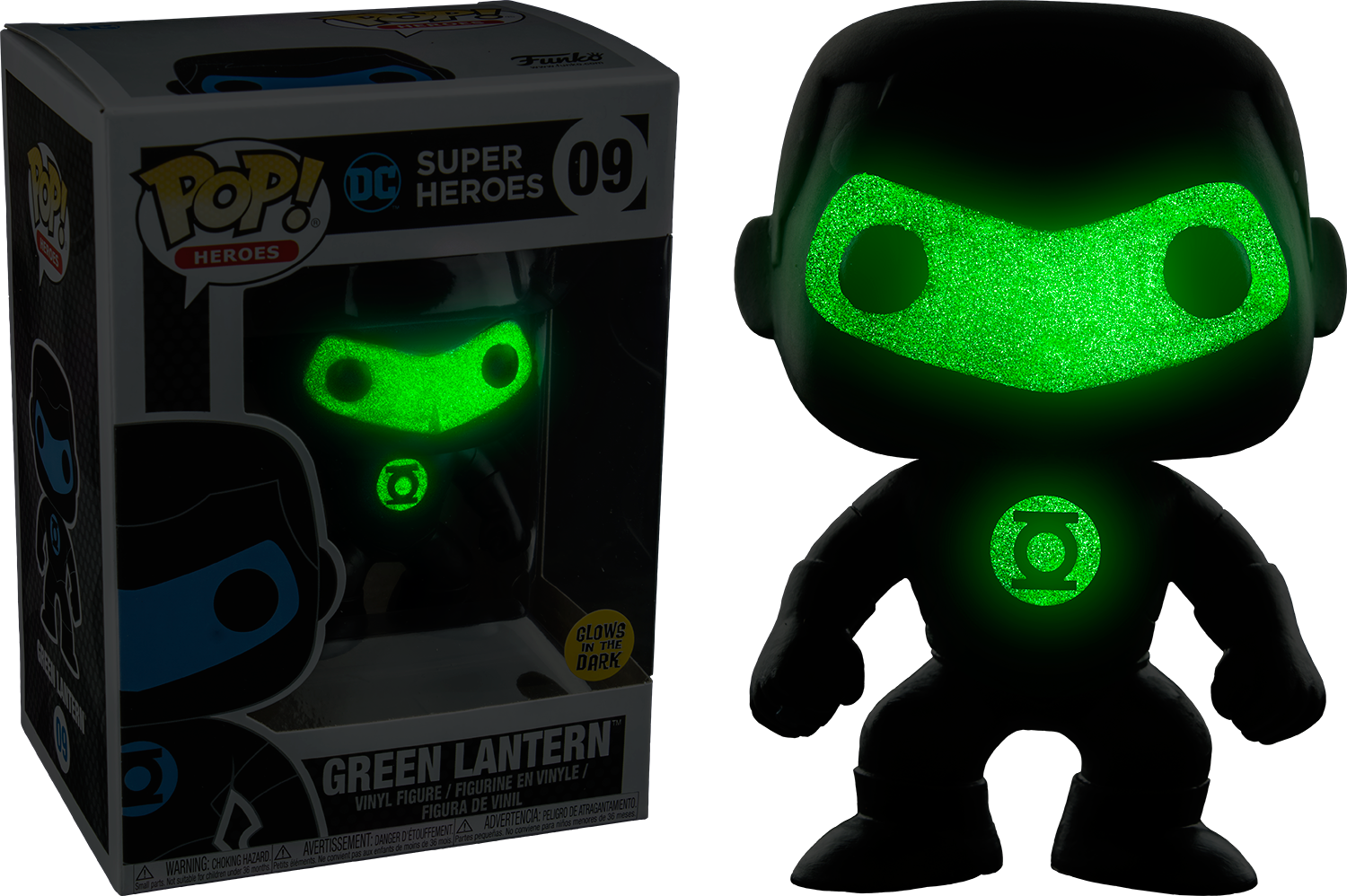 Green Lantern Funko Pop Glowing PNG with transparent background