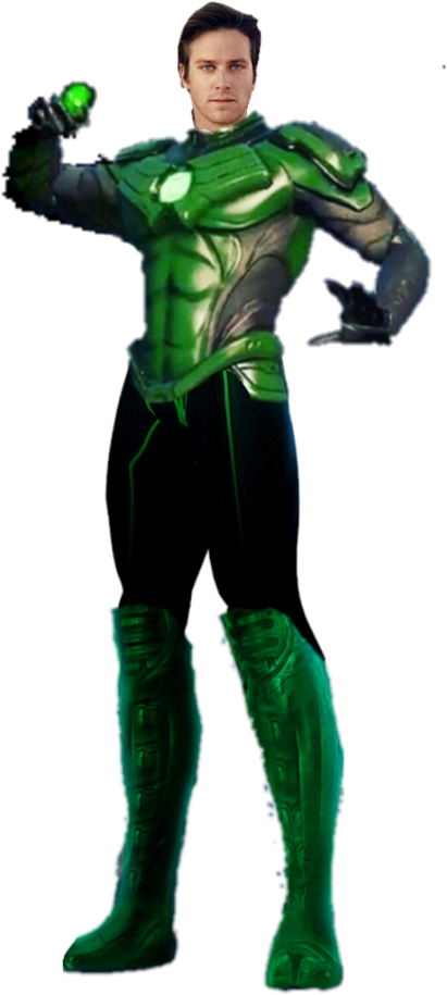 Green Lantern Hero Pose PNG with transparent background