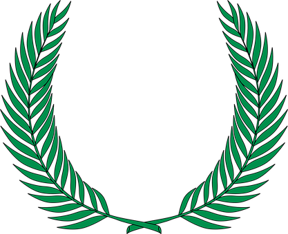 Green Laurel Wreath Graphic PNG with transparent background