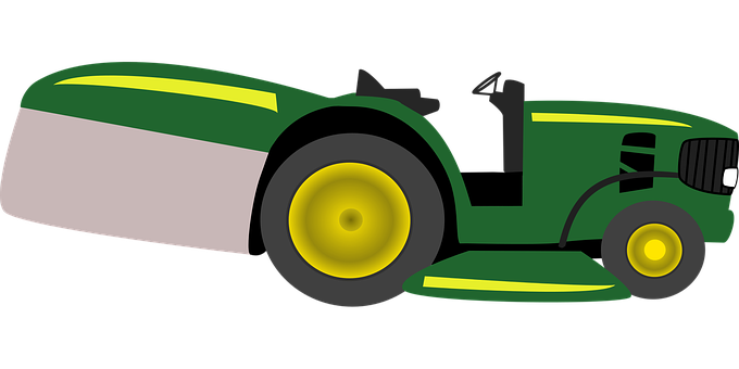 Green Lawn Mower Graphic PNG with transparent background