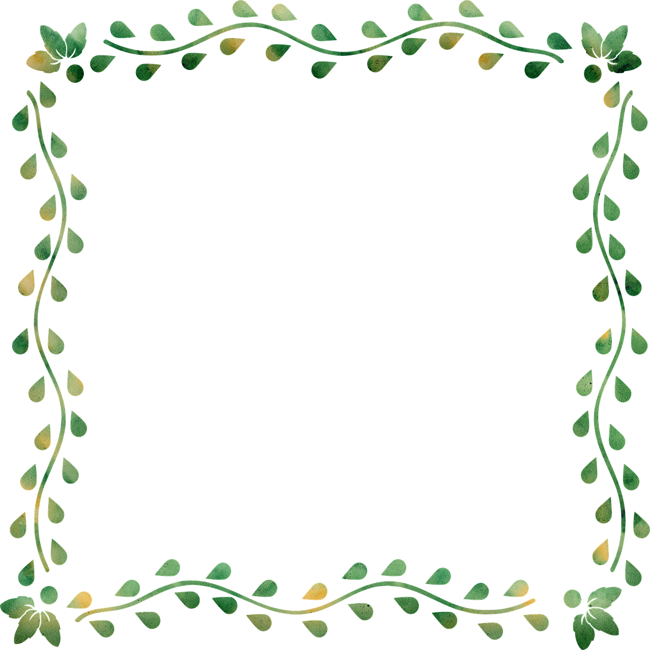 Green Leaf Floral Frame Design