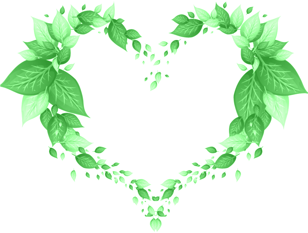 Green Leaf Heart Border Design