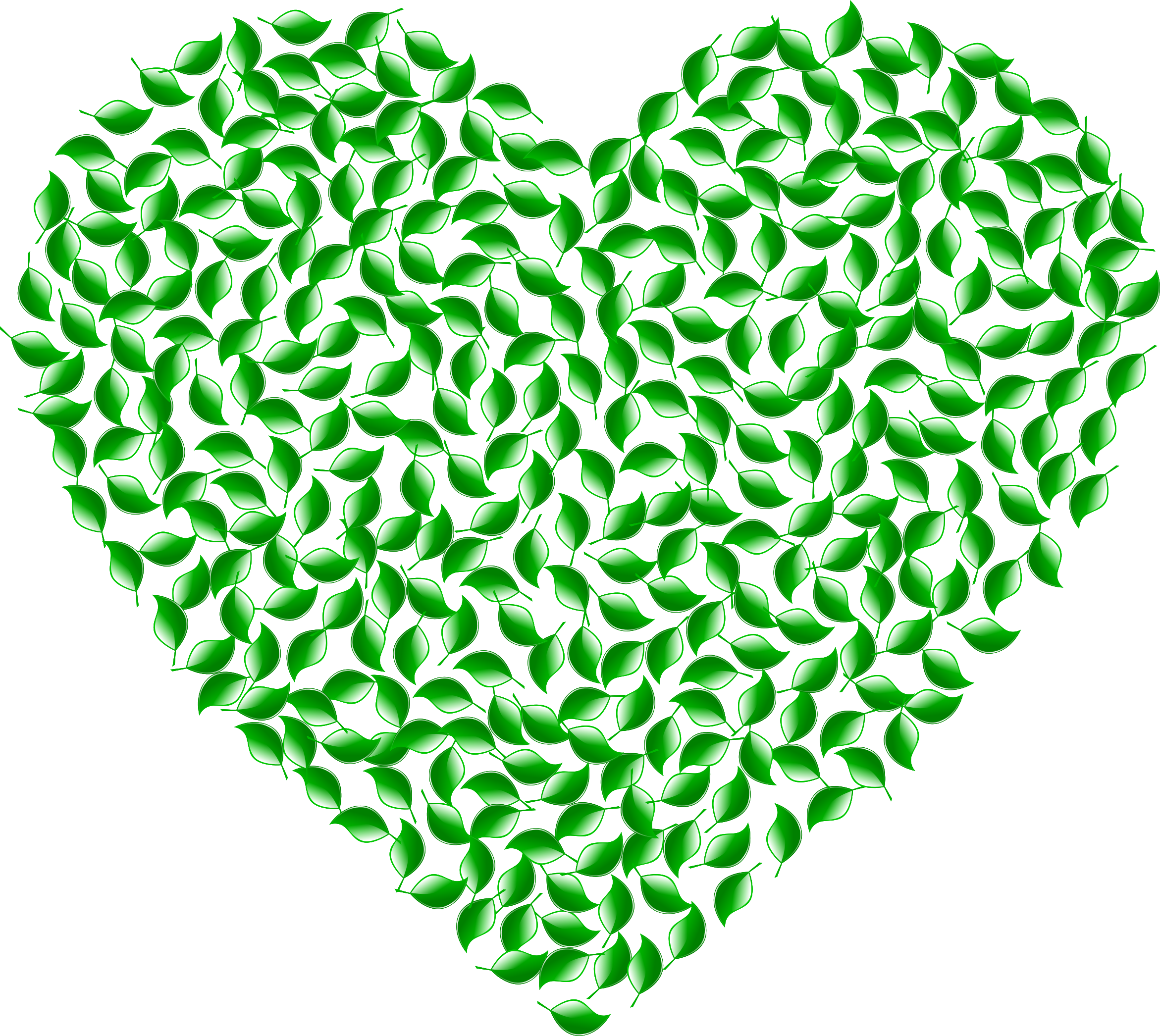 Green Leaf Heart Vector