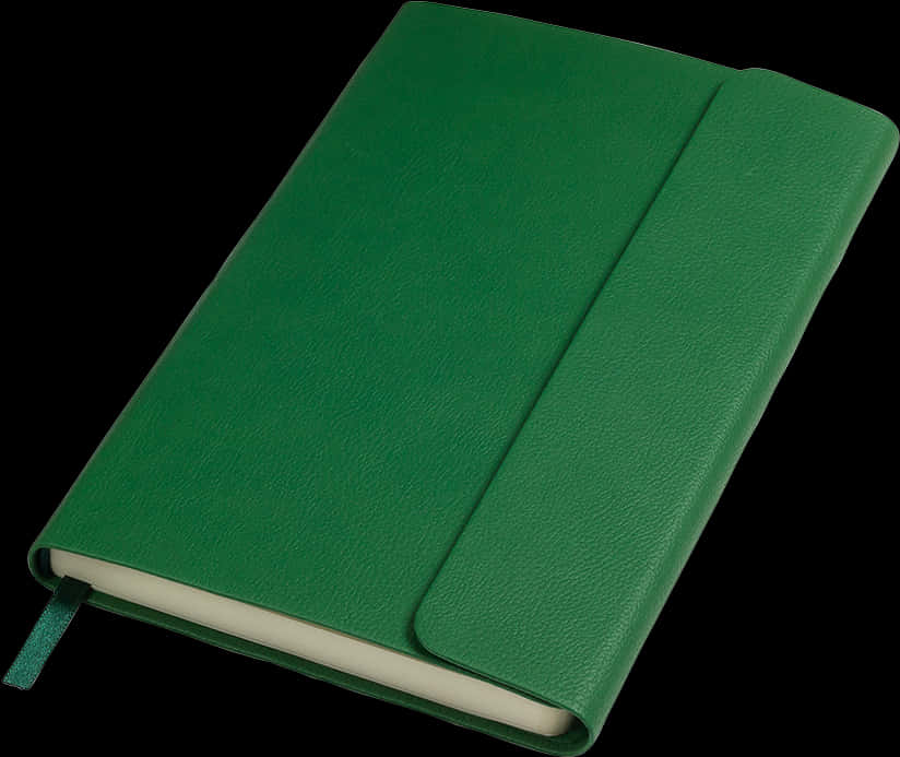 Green Leather Notebook Cover PNG with transparent background