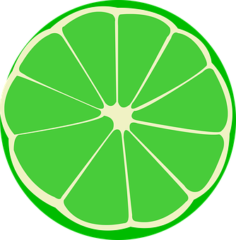 Green Lime Slice Graphic PNG with transparent background
