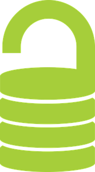 Green Lock Icon PNG with transparent background