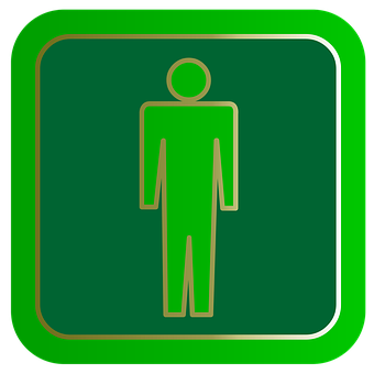 Green Male Signage Icon