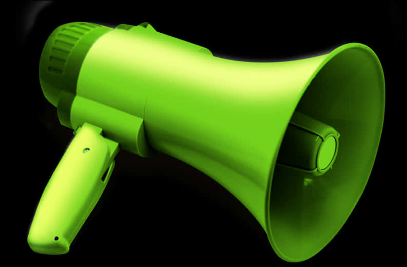 Green Megaphone Black Background