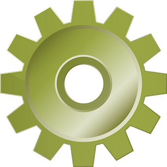 Green Metallic Gear Graphic