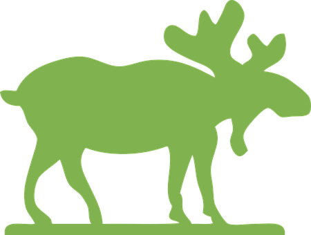 Green Moose Silhouette