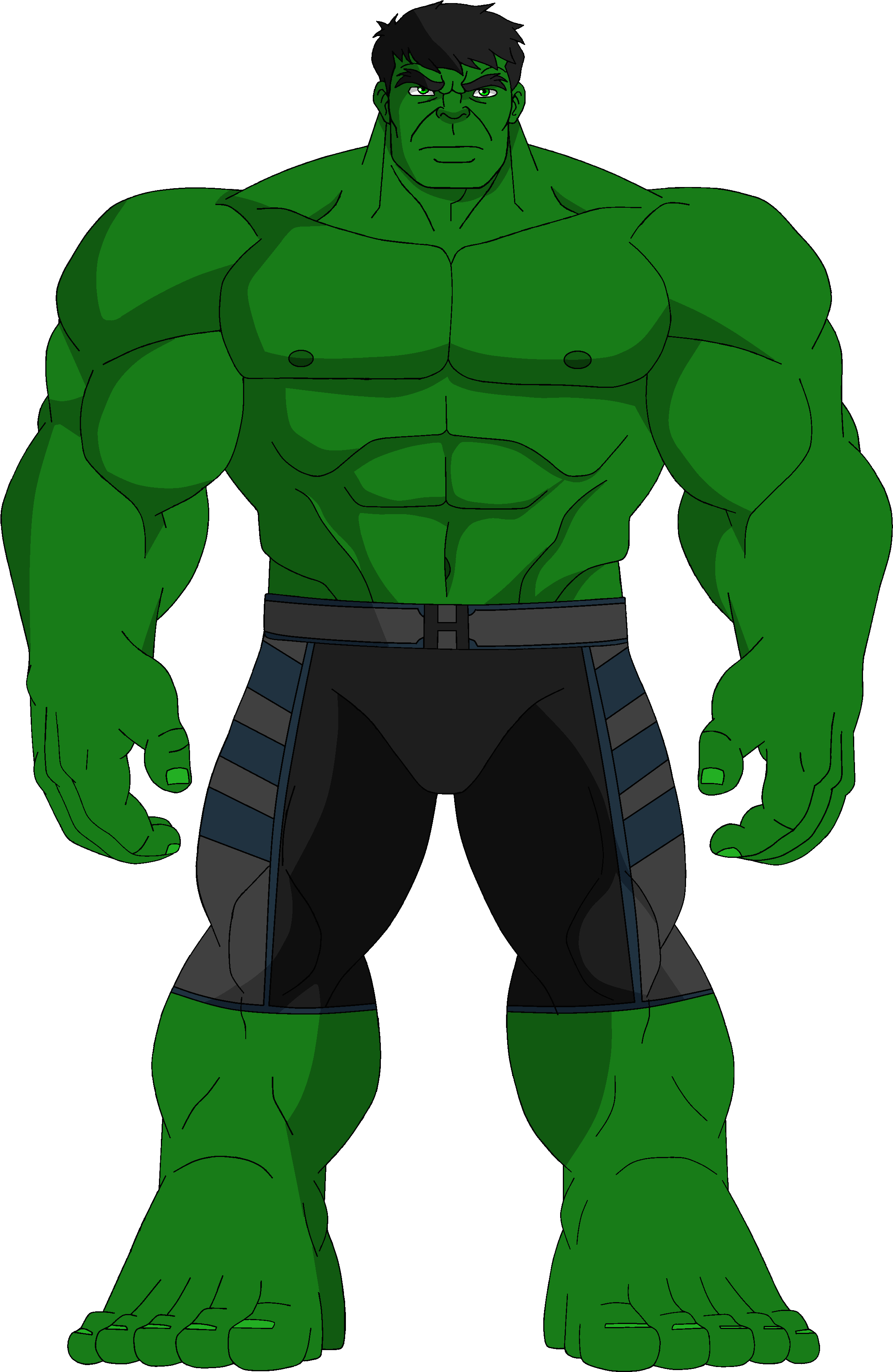 Green Muscular Comic Character Illustration