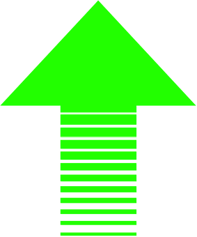 Green Neon Arrow Graphic PNG with transparent background