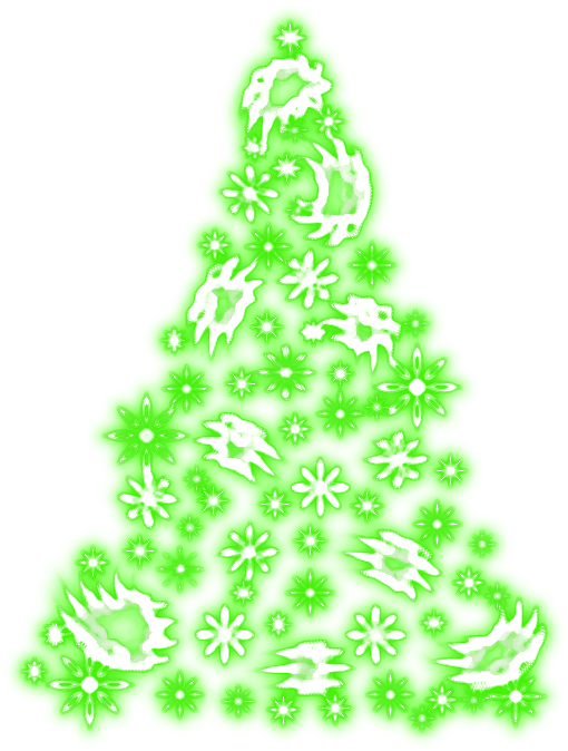 Green Neon Christmas Tree Illustration