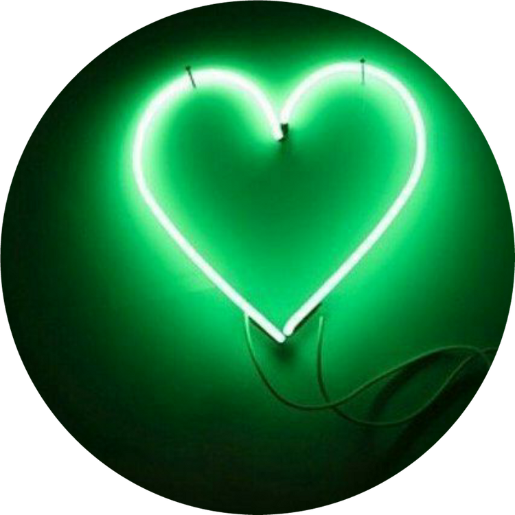 Heart, Light, And Neon Image - Light Green Aesthetic Png, Transparent Png PNG with transparent background