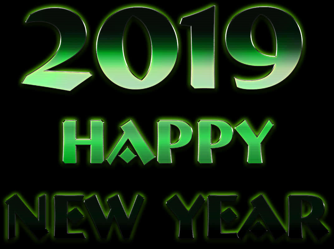 Green Neon2019 Happy New Year