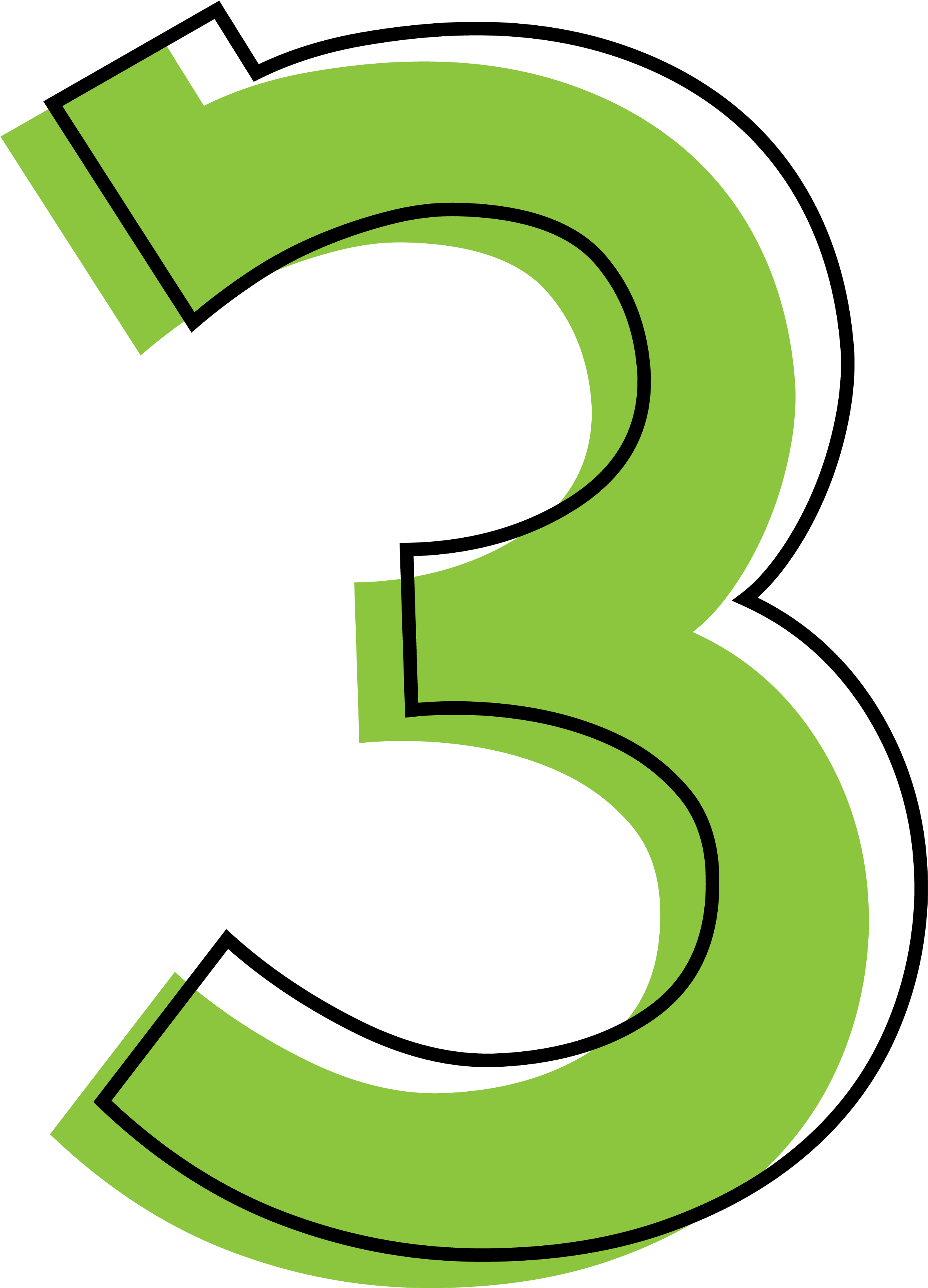 Green Number Three Graphic